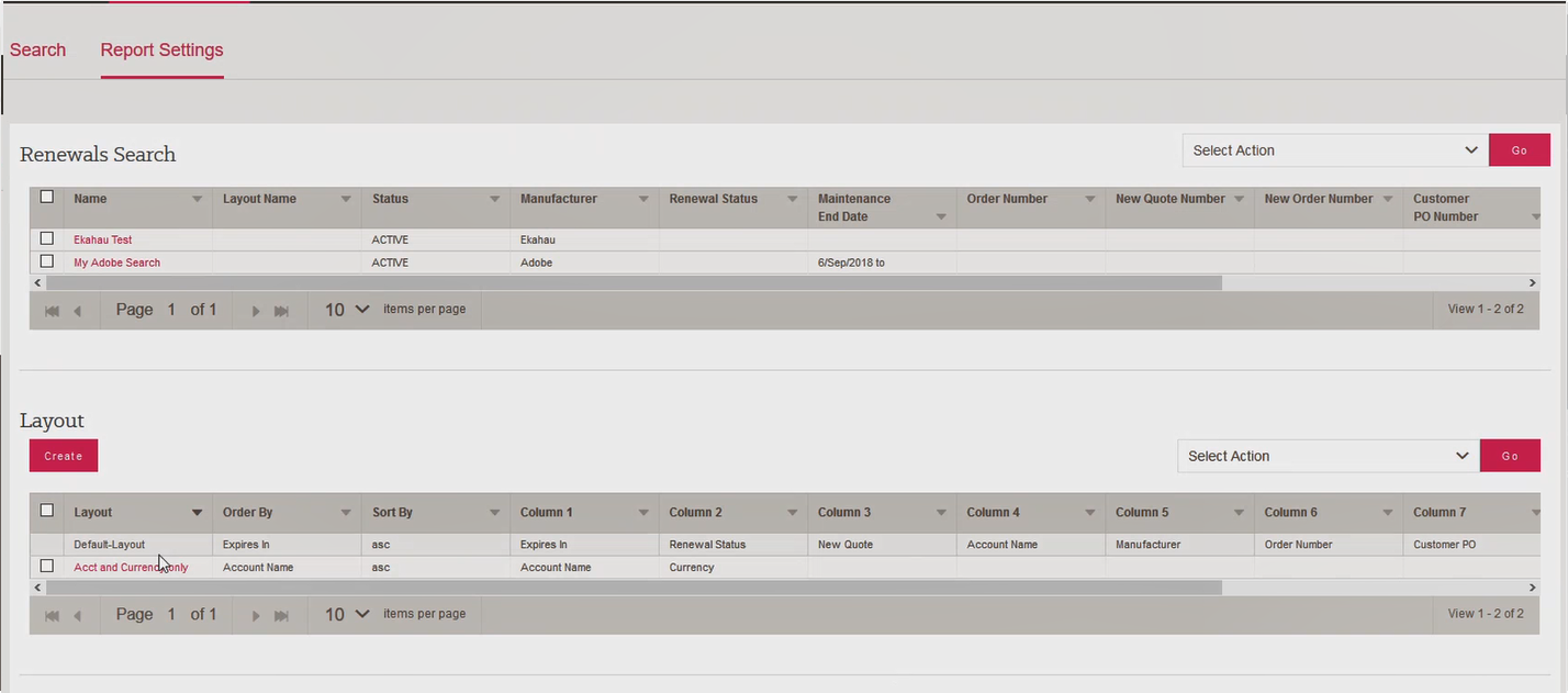 advanced search report settings