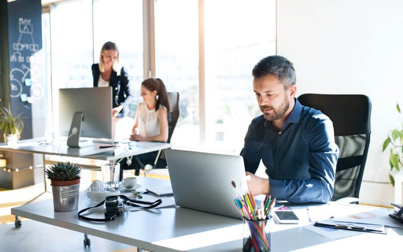 Team working in office