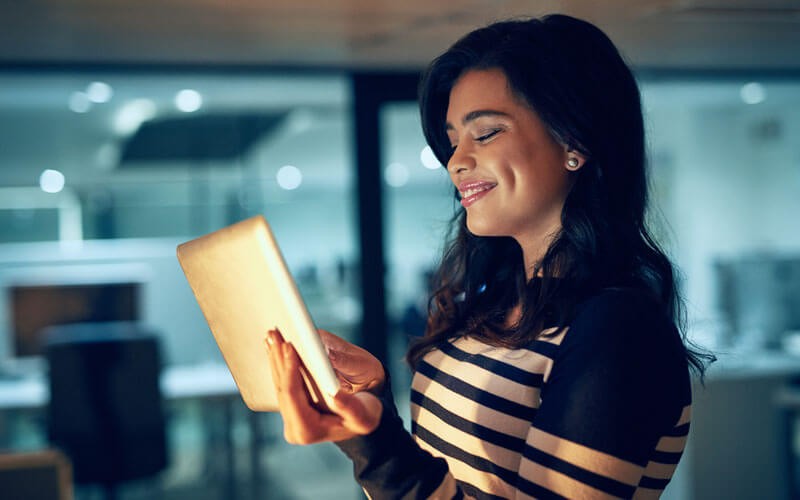 Woman using tablet