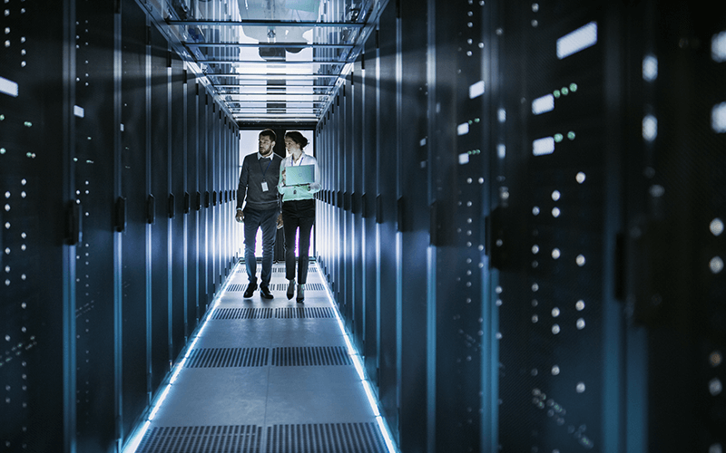 Vertiv employee inside date center