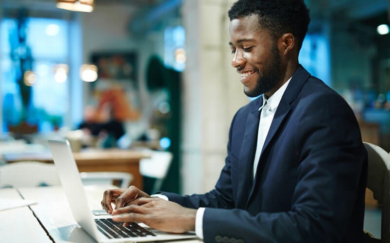 Man working on laptop